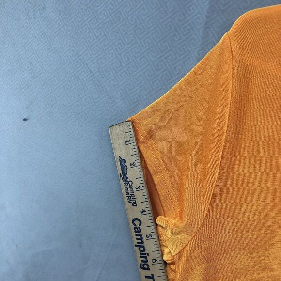 Rue21 Dress Women Young Adult M Orange Short Sleeve Button Up Knee Length New - Picture 12 of 12